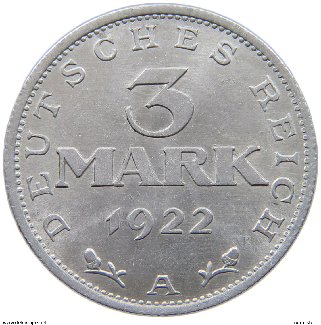 GERMANY WEIMAR 3 MARK 1922 A #a068 0563 - 3 Mark & 3 Reichsmark