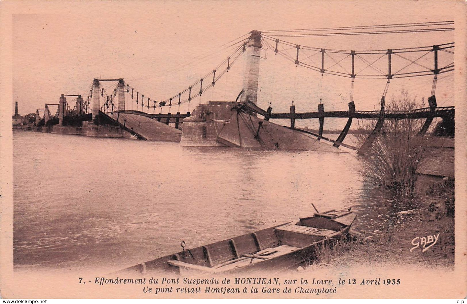 Montjean - Effondrement Du Pont Suspendu   - CPA °J - Montrevault