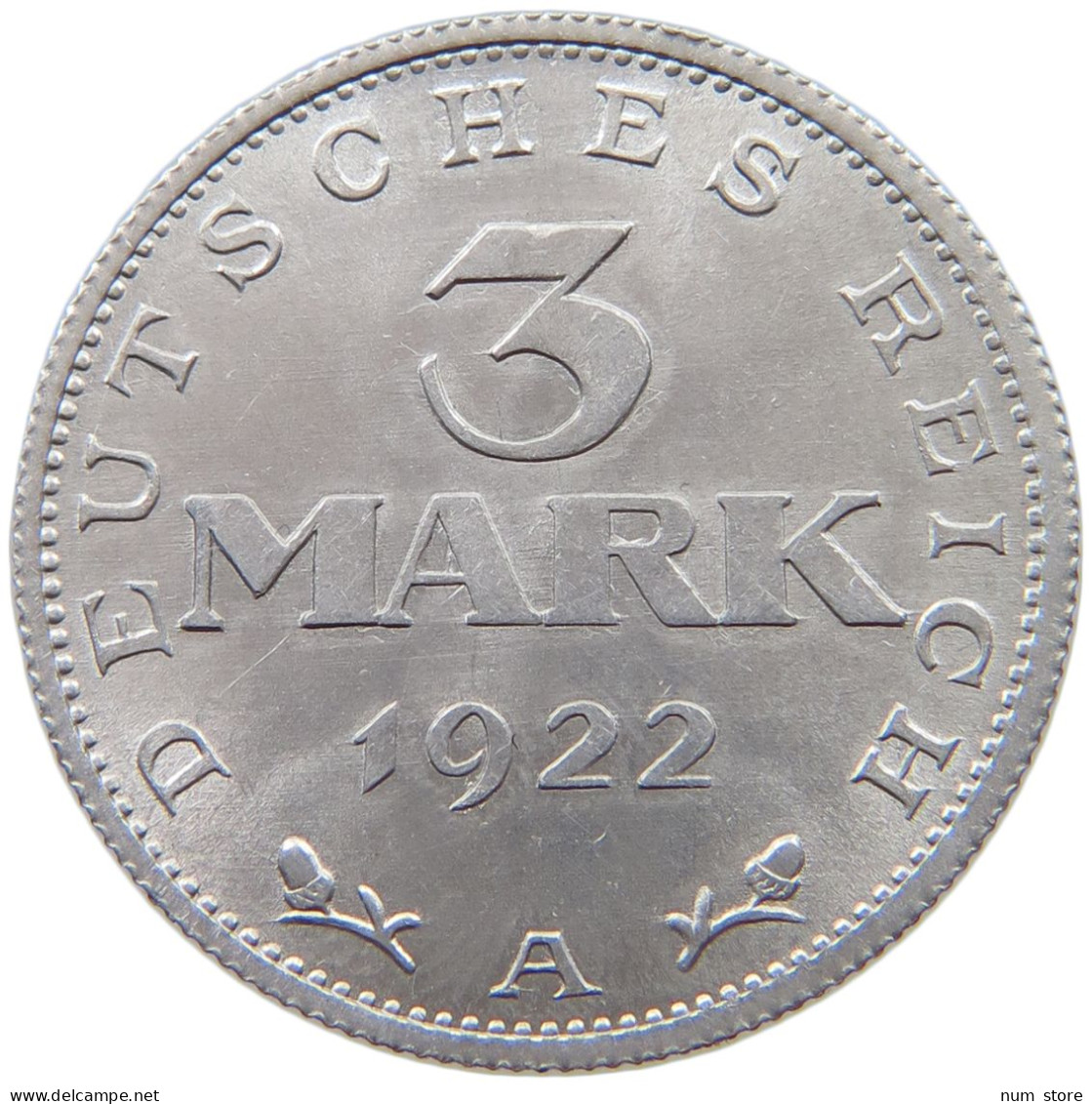 GERMANY WEIMAR 3 MARK 1922 A #a021 1085 - 3 Mark & 3 Reichsmark