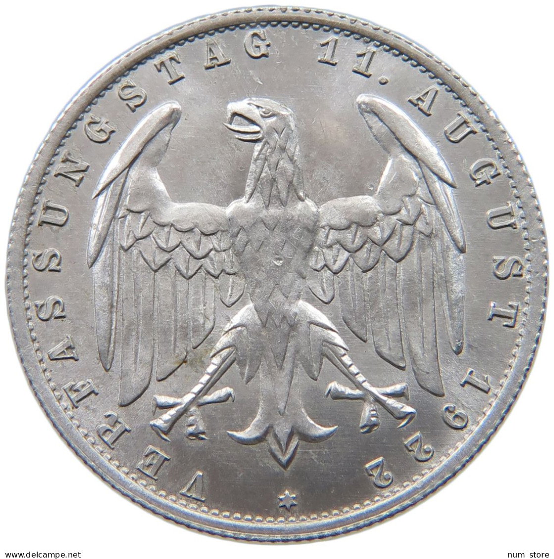 GERMANY WEIMAR 3 MARK 1922 A TOP #a036 0419 - 3 Mark & 3 Reichsmark