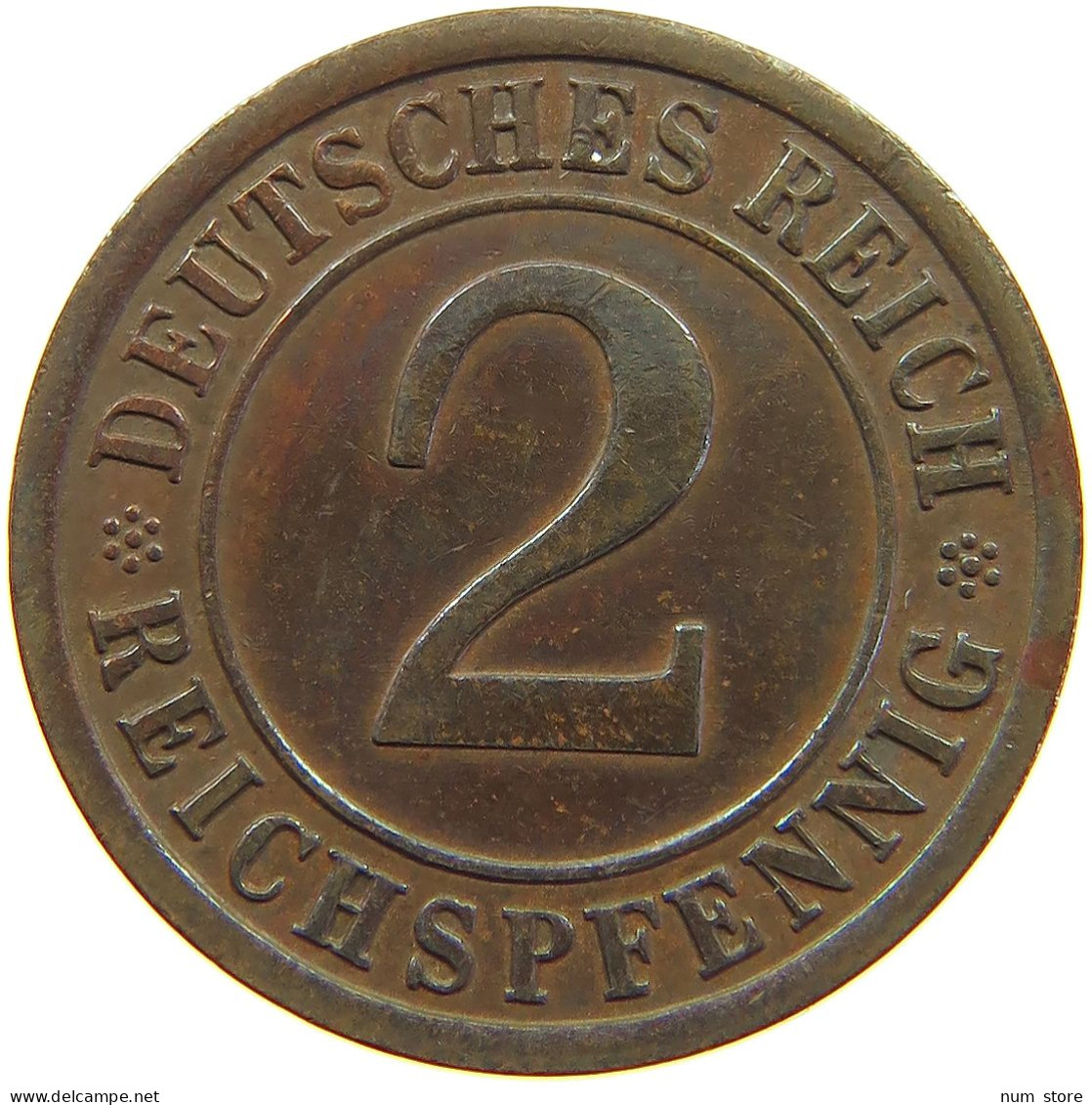GERMANY WEIMAR 2 REICHSPFENNIG 1925 A TOP #c083 0433 - 2 Rentenpfennig & 2 Reichspfennig