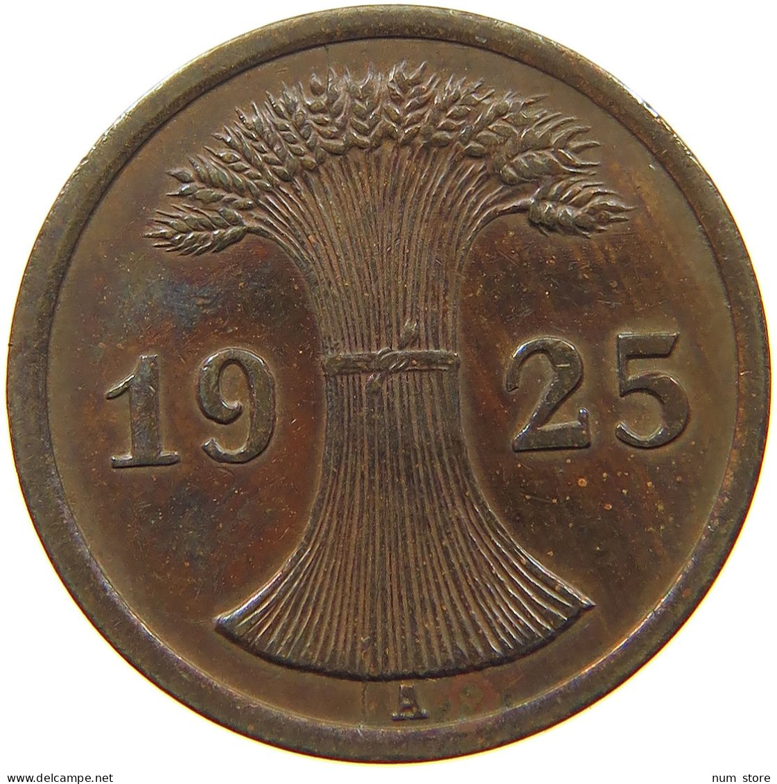 GERMANY WEIMAR 2 REICHSPFENNIG 1925 A TOP #c083 0433 - 2 Rentenpfennig & 2 Reichspfennig
