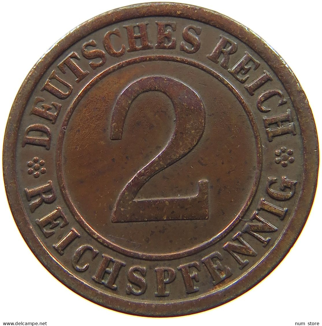 GERMANY WEIMAR 2 REICHSPFENNIG 1924 A TOP #c083 0437 - 2 Rentenpfennig & 2 Reichspfennig