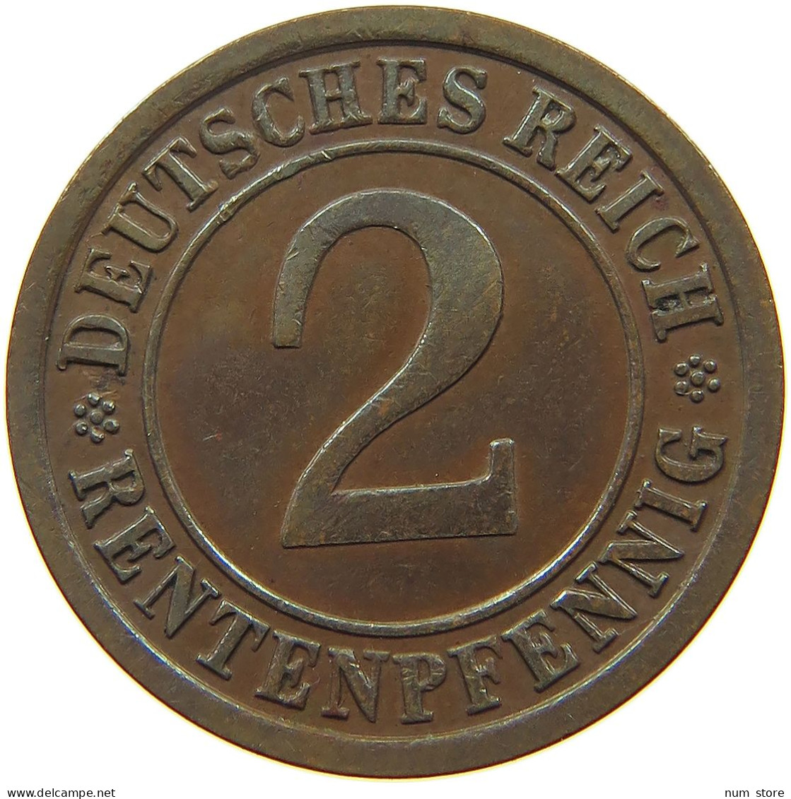 GERMANY WEIMAR 2 RENTENPFENNIG 1924 A #c082 0209 - 2 Renten- & 2 Reichspfennig