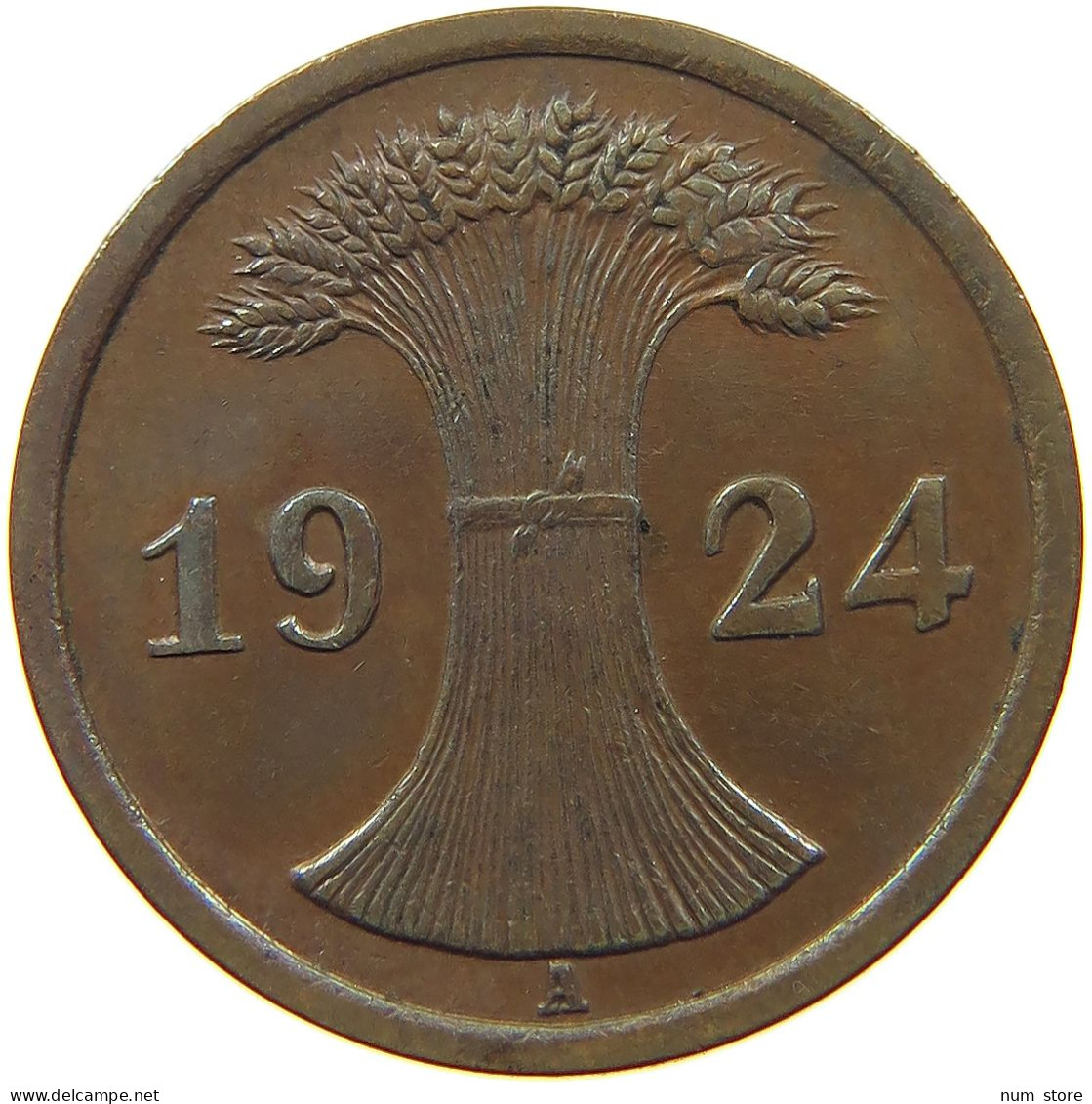 GERMANY WEIMAR 2 RENTENPFENNIG 1924 A #c082 0209 - 2 Rentenpfennig & 2 Reichspfennig