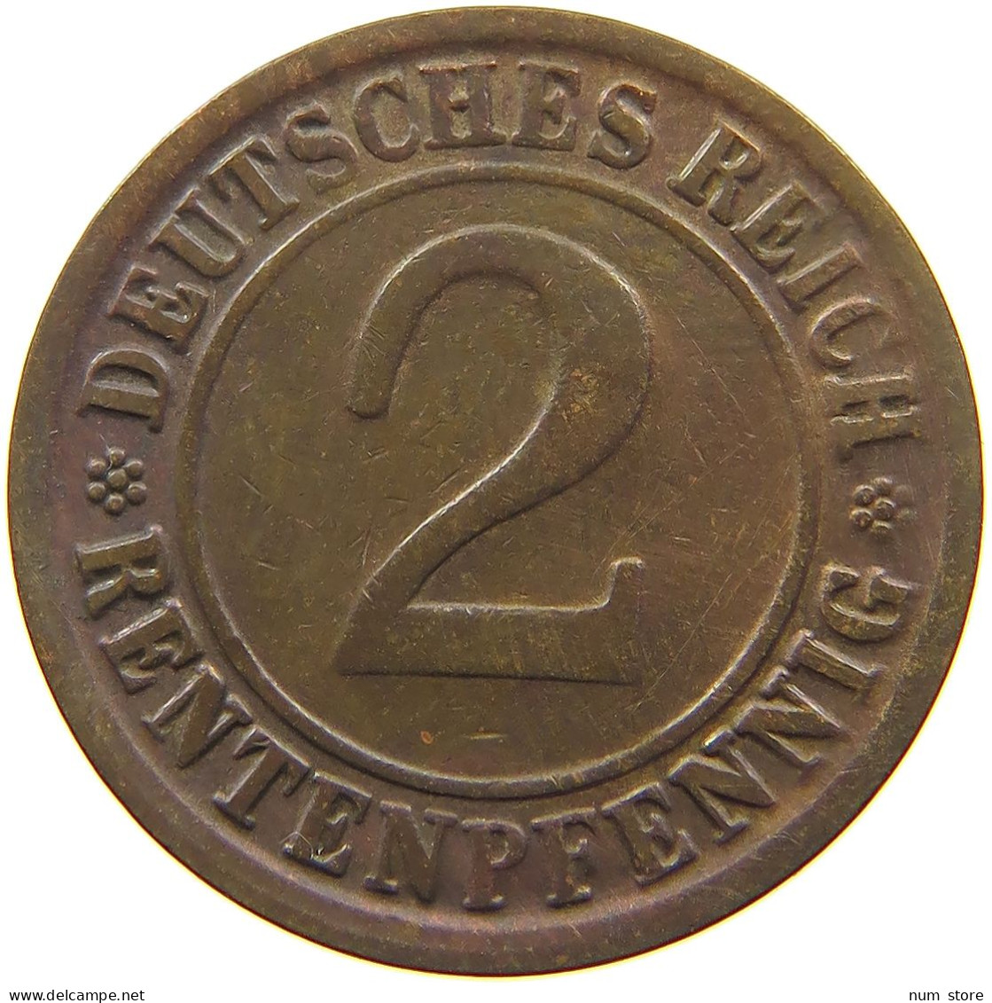 GERMANY WEIMAR 2 RENTENPFENNIG 1923 D #c083 0445 - 2 Rentenpfennig & 2 Reichspfennig