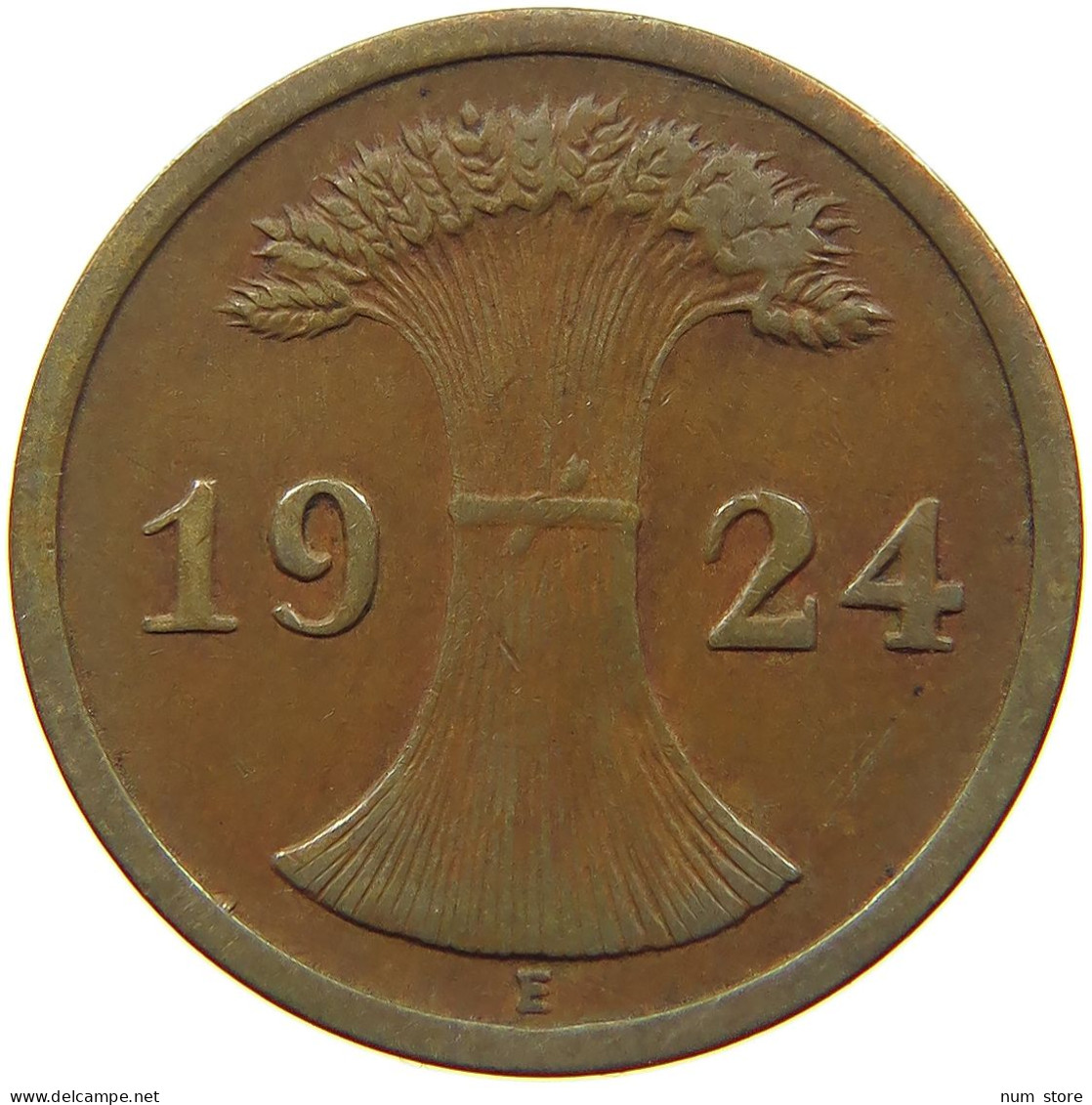 GERMANY WEIMAR 2 PFENNIG 1924 E #a043 0645 - 2 Renten- & 2 Reichspfennig