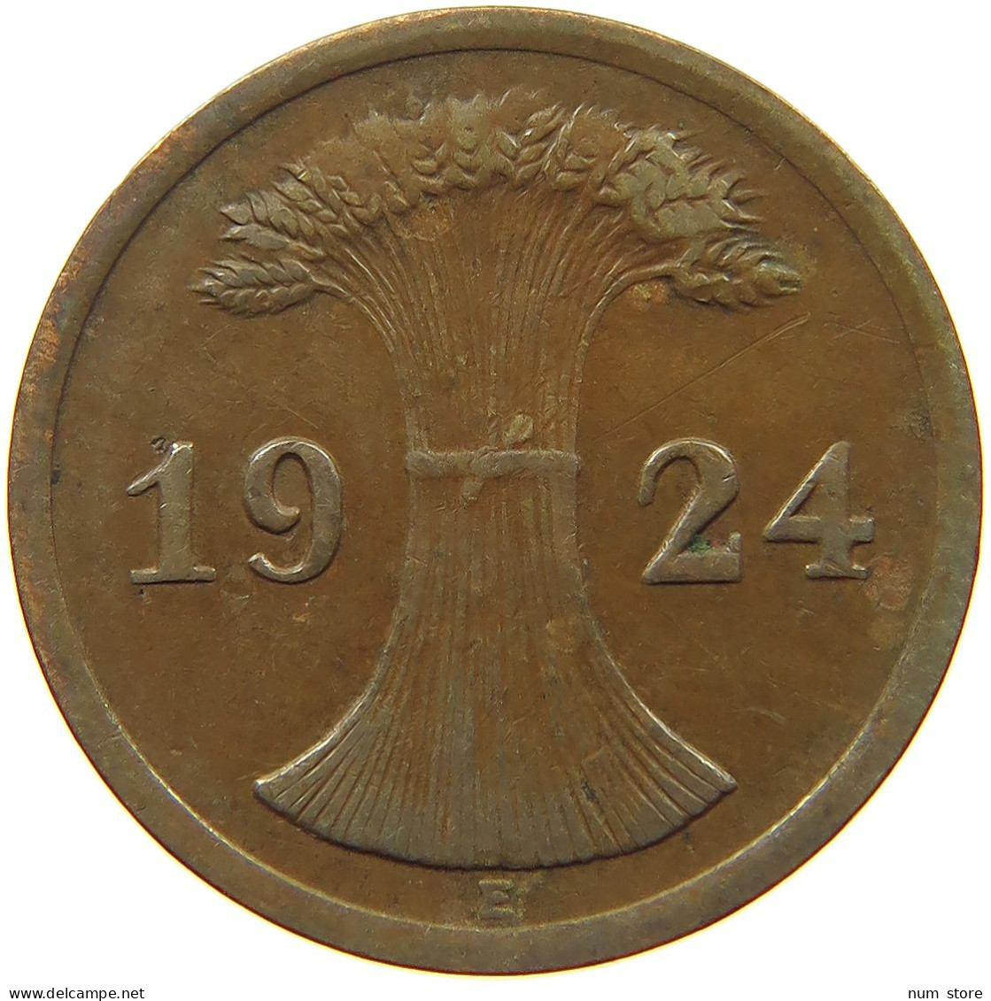 GERMANY WEIMAR 2 PFENNIG 1924 E #a043 0651 - 2 Renten- & 2 Reichspfennig