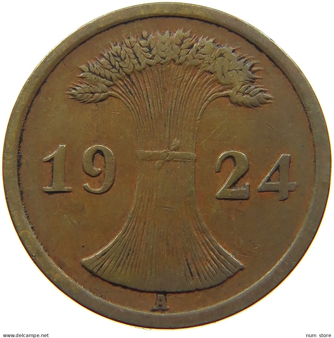 GERMANY WEIMAR 2 PFENNIG 1924 A #a043 0657 - 2 Rentenpfennig & 2 Reichspfennig