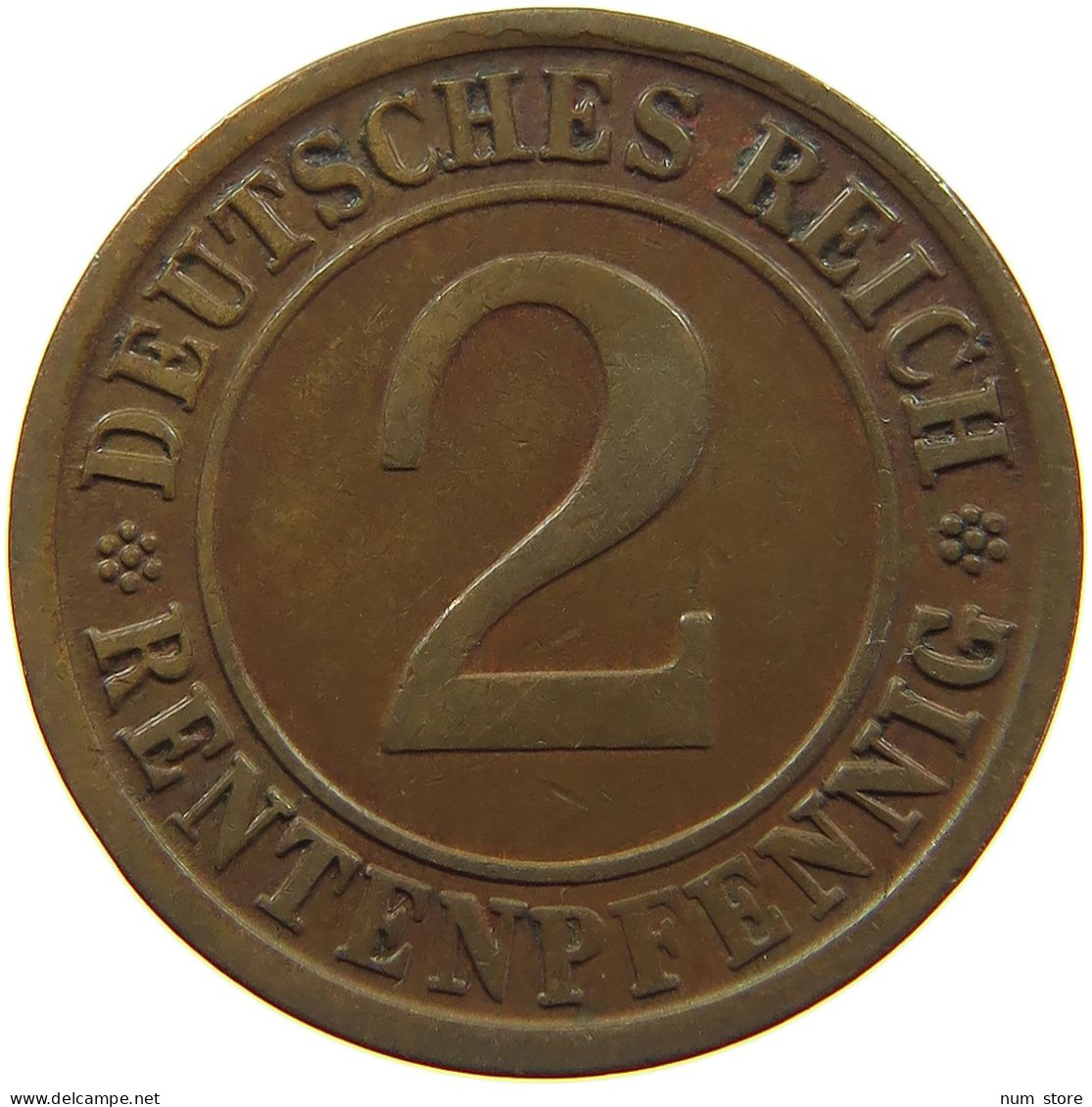 GERMANY WEIMAR 2 PFENNIG 1923 J #a085 0665 - 2 Renten- & 2 Reichspfennig