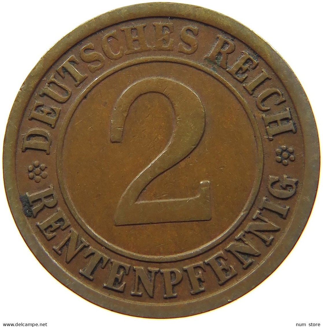 GERMANY WEIMAR 2 PFENNIG 1923 J #a043 0649 - 2 Rentenpfennig & 2 Reichspfennig