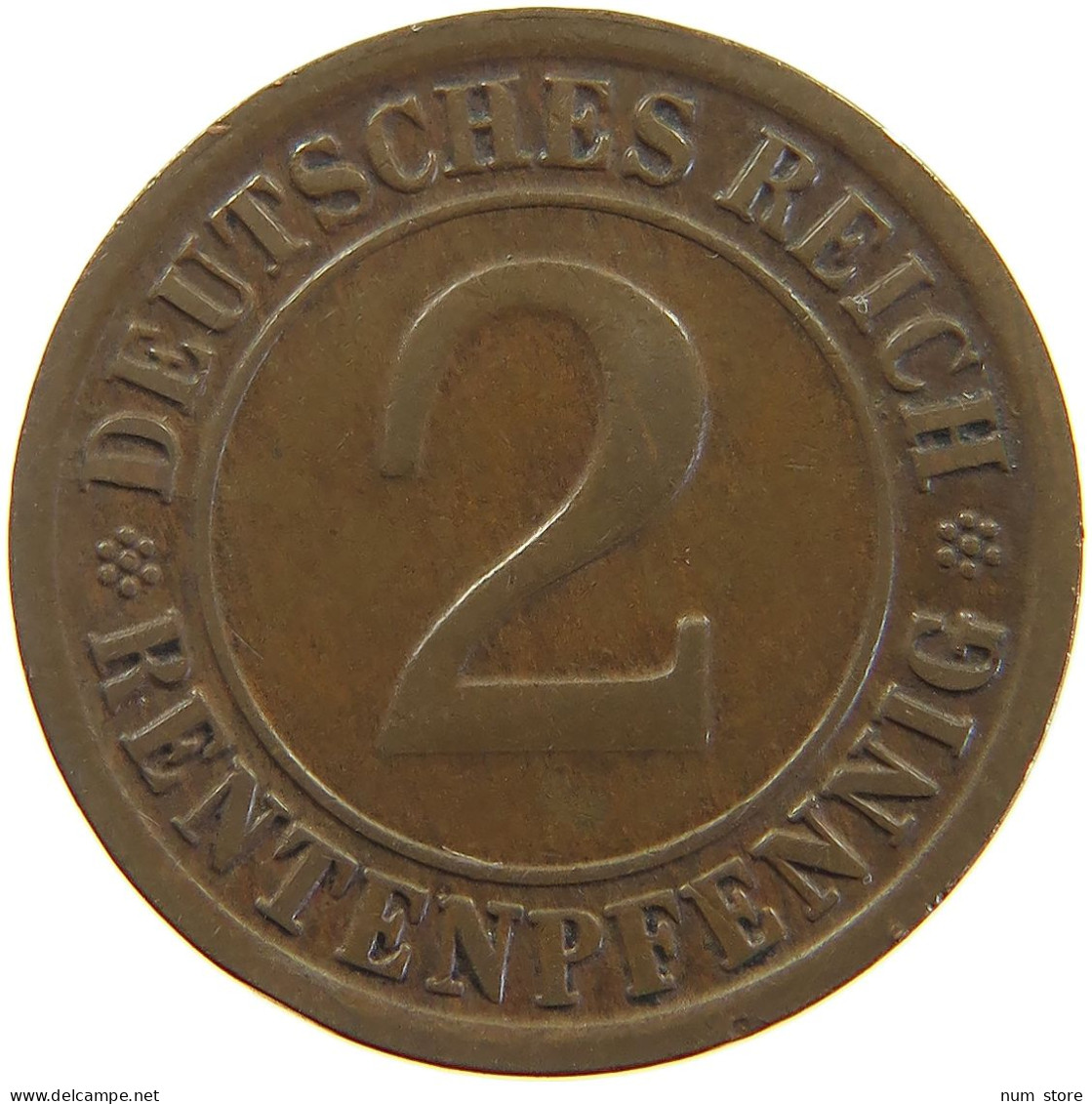 GERMANY WEIMAR 2 PFENNIG 1923 F #a066 0675 - 2 Renten- & 2 Reichspfennig