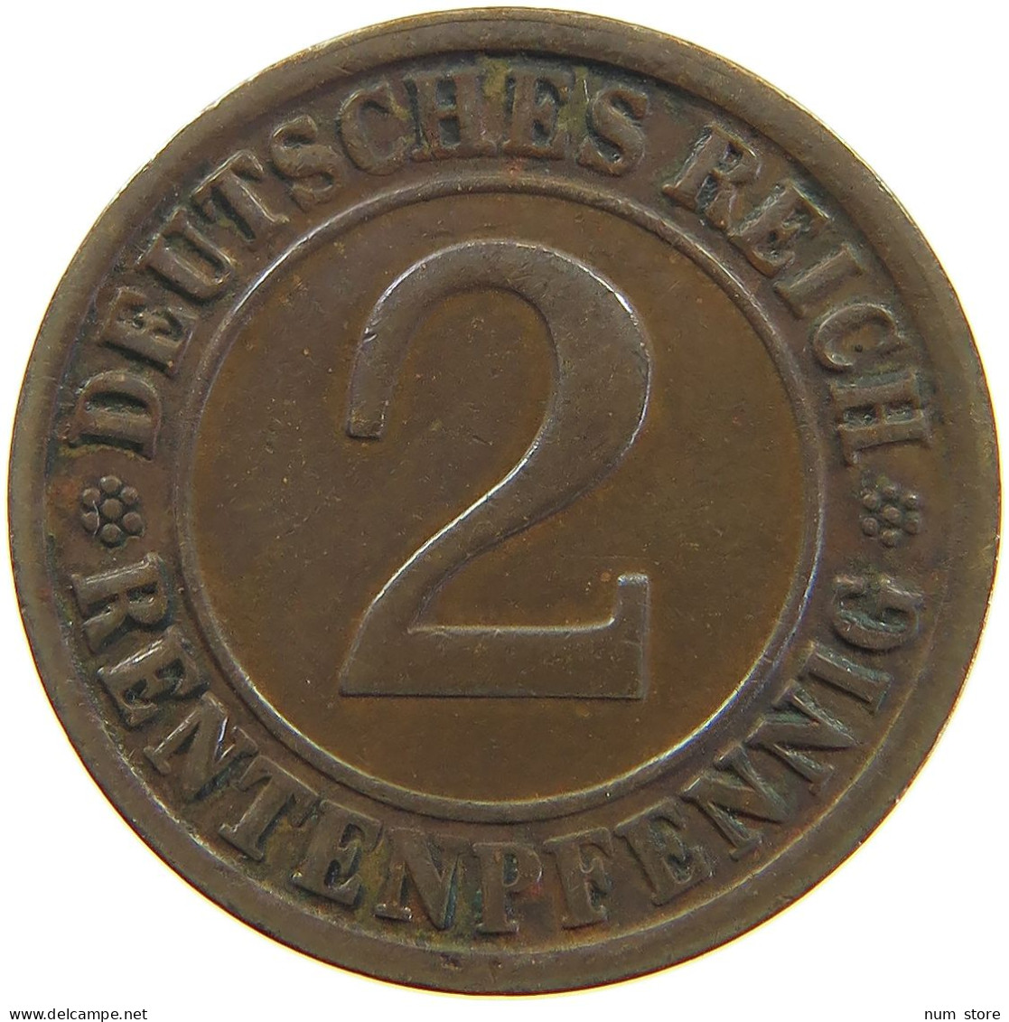 GERMANY WEIMAR 2 PFENNIG 1923 F #a066 0671 - 2 Renten- & 2 Reichspfennig