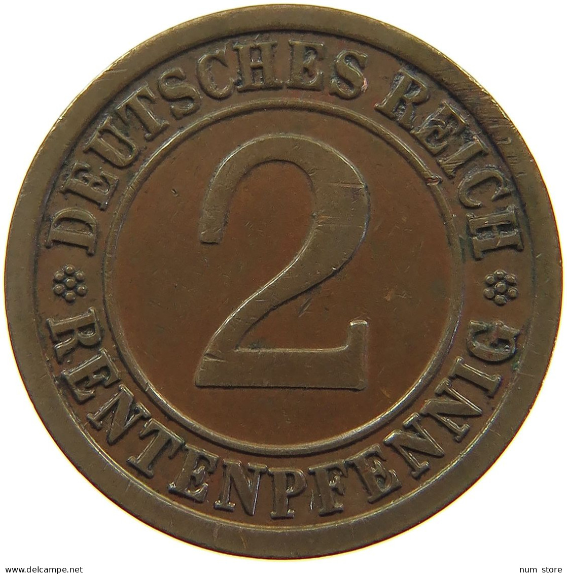 GERMANY WEIMAR 2 PFENNIG 1923 A #a066 0663 - 2 Rentenpfennig & 2 Reichspfennig