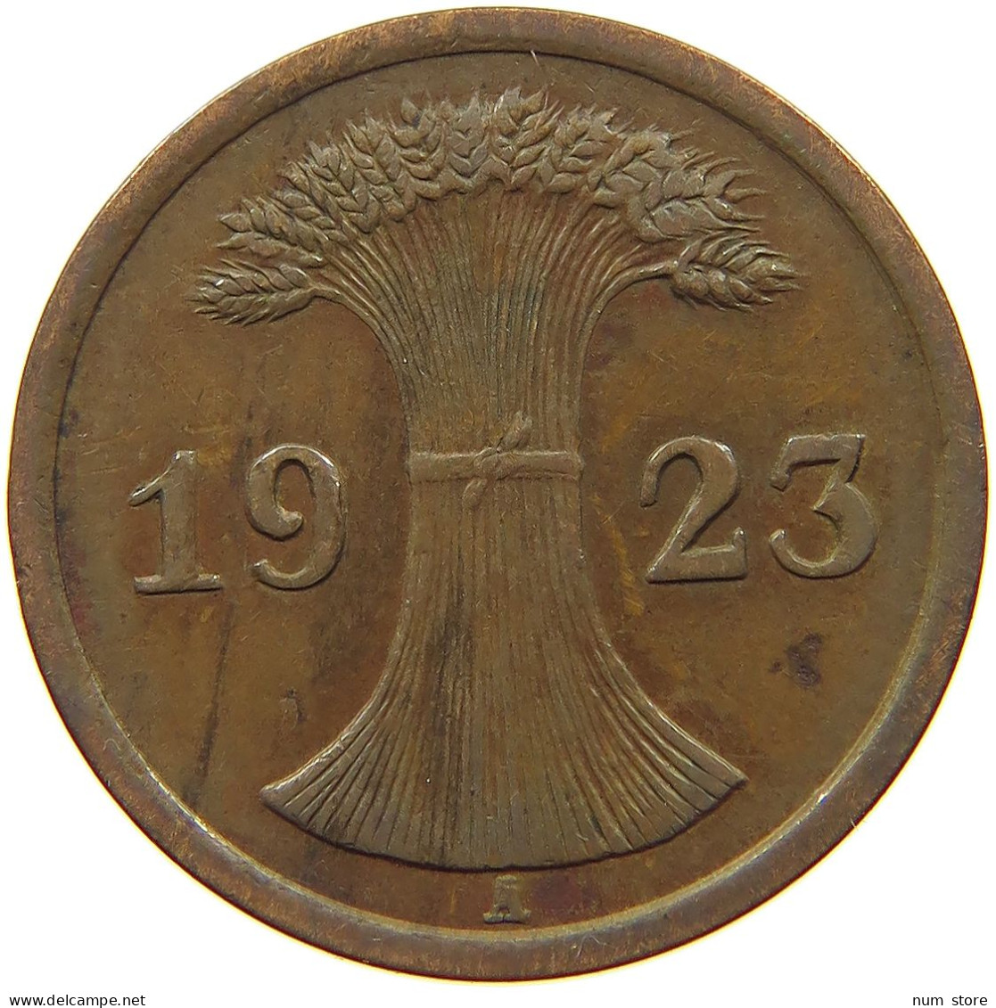 GERMANY WEIMAR 2 PFENNIG 1923 A #a043 0643 - 2 Renten- & 2 Reichspfennig