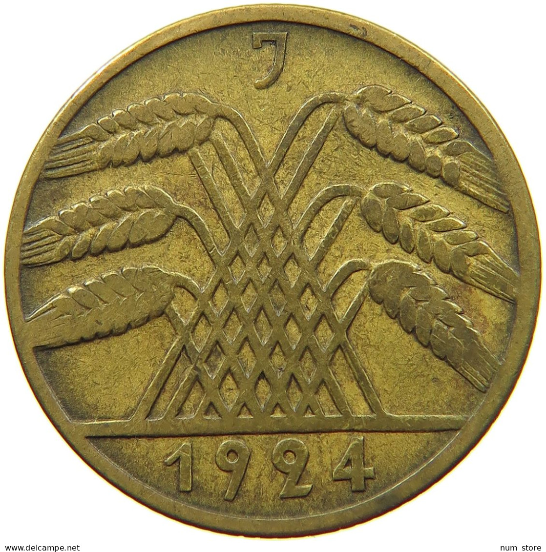 GERMANY WEIMAR 10 PFENNIG 1924 J RENTEN #s068 0031 - 10 Rentenpfennig & 10 Reichspfennig