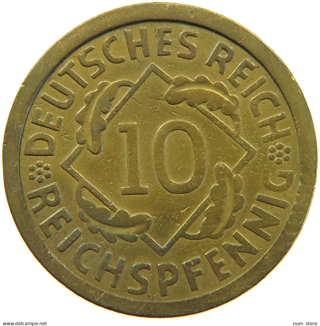 GERMANY WEIMAR 10 PFENNIG 1925 A #a054 0587 - 10 Rentenpfennig & 10 Reichspfennig