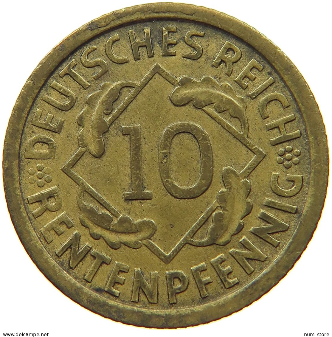GERMANY WEIMAR 10 PFENNIG 1924 G RENTEN #s068 0007 - 10 Rentenpfennig & 10 Reichspfennig