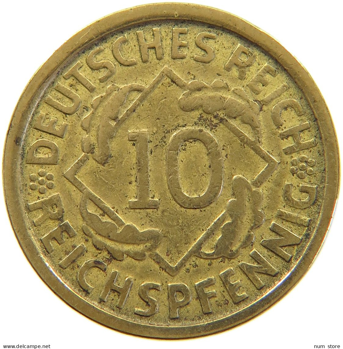 GERMANY WEIMAR 10 PFENNIG 1924 G #a064 1099 - 10 Rentenpfennig & 10 Reichspfennig
