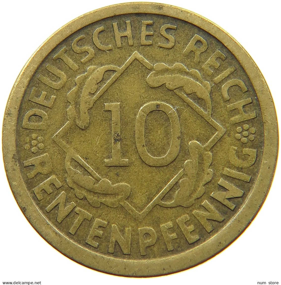 GERMANY WEIMAR 10 PFENNIG 1924 G #a033 0957 - 10 Rentenpfennig & 10 Reichspfennig