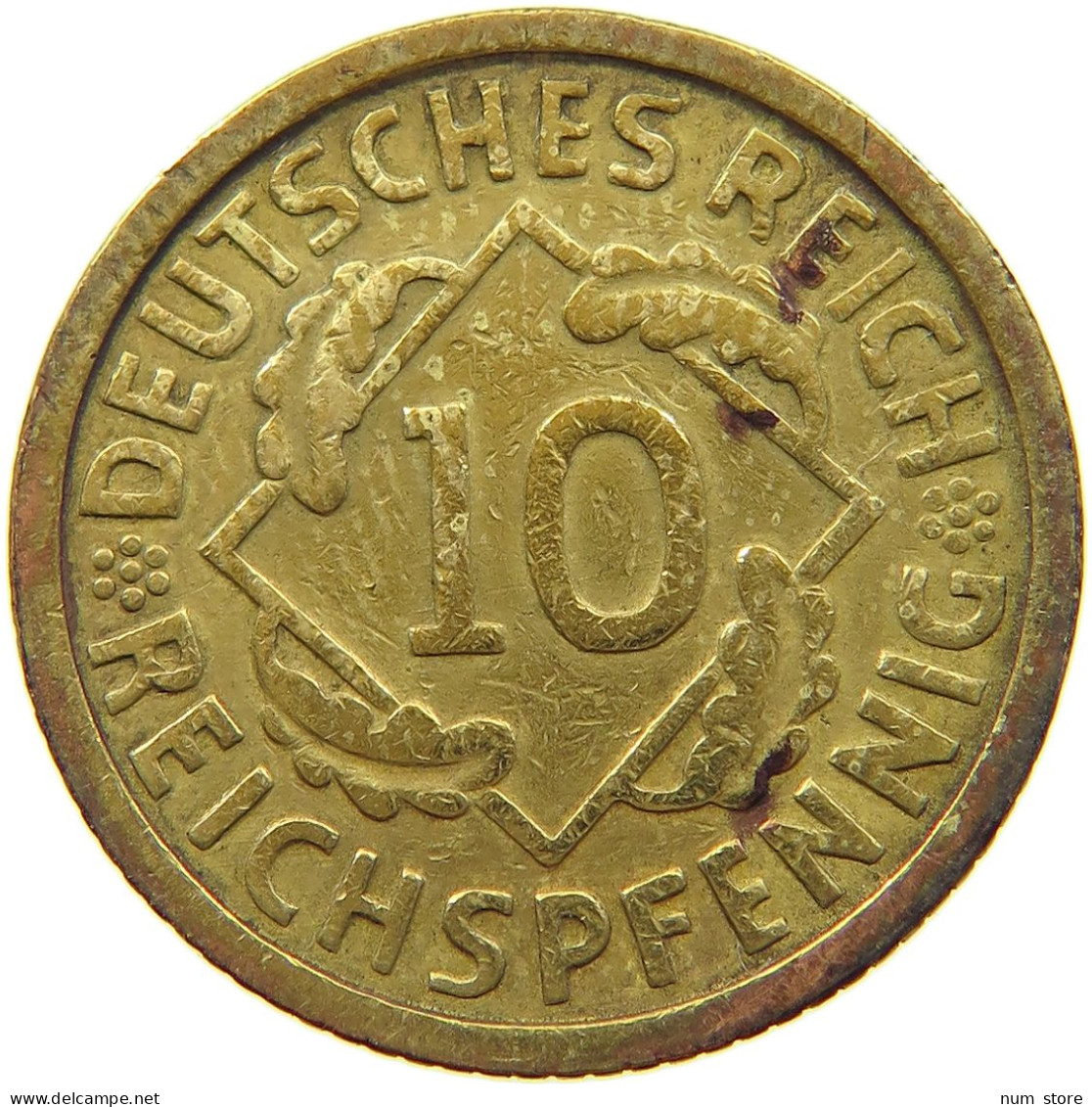 GERMANY WEIMAR 10 PFENNIG 1924 G #a021 0135 - 10 Rentenpfennig & 10 Reichspfennig