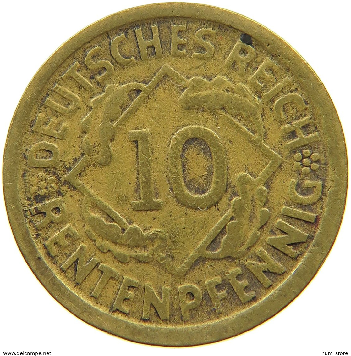 GERMANY WEIMAR 10 PFENNIG 1924 G #c075 0569 - 10 Rentenpfennig & 10 Reichspfennig