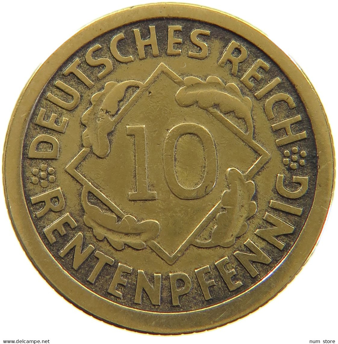 GERMANY WEIMAR 10 PFENNIG 1924 F #a064 1117 - 10 Rentenpfennig & 10 Reichspfennig