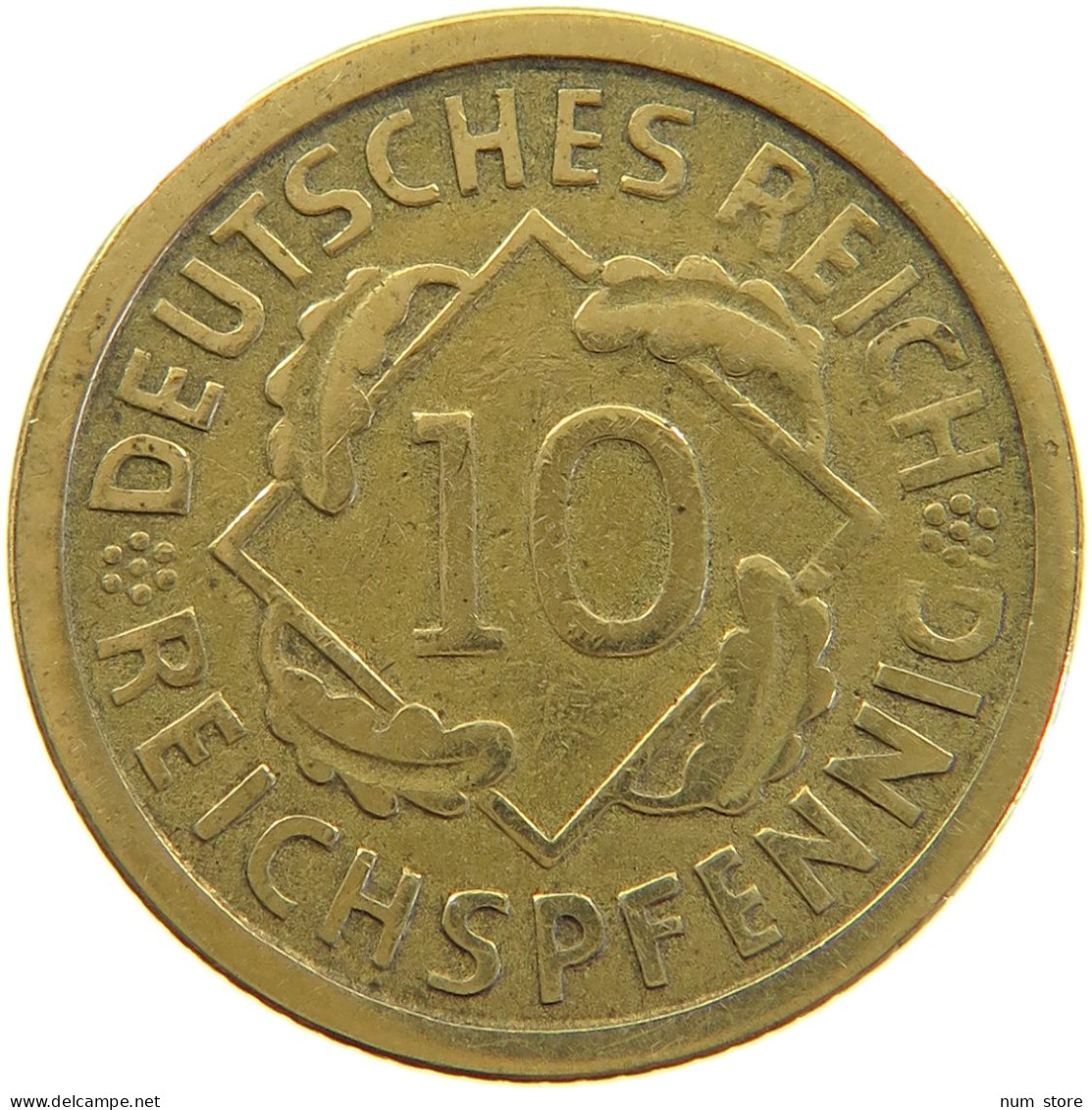 GERMANY WEIMAR 10 PFENNIG 1924 G #a064 1081 - 10 Rentenpfennig & 10 Reichspfennig