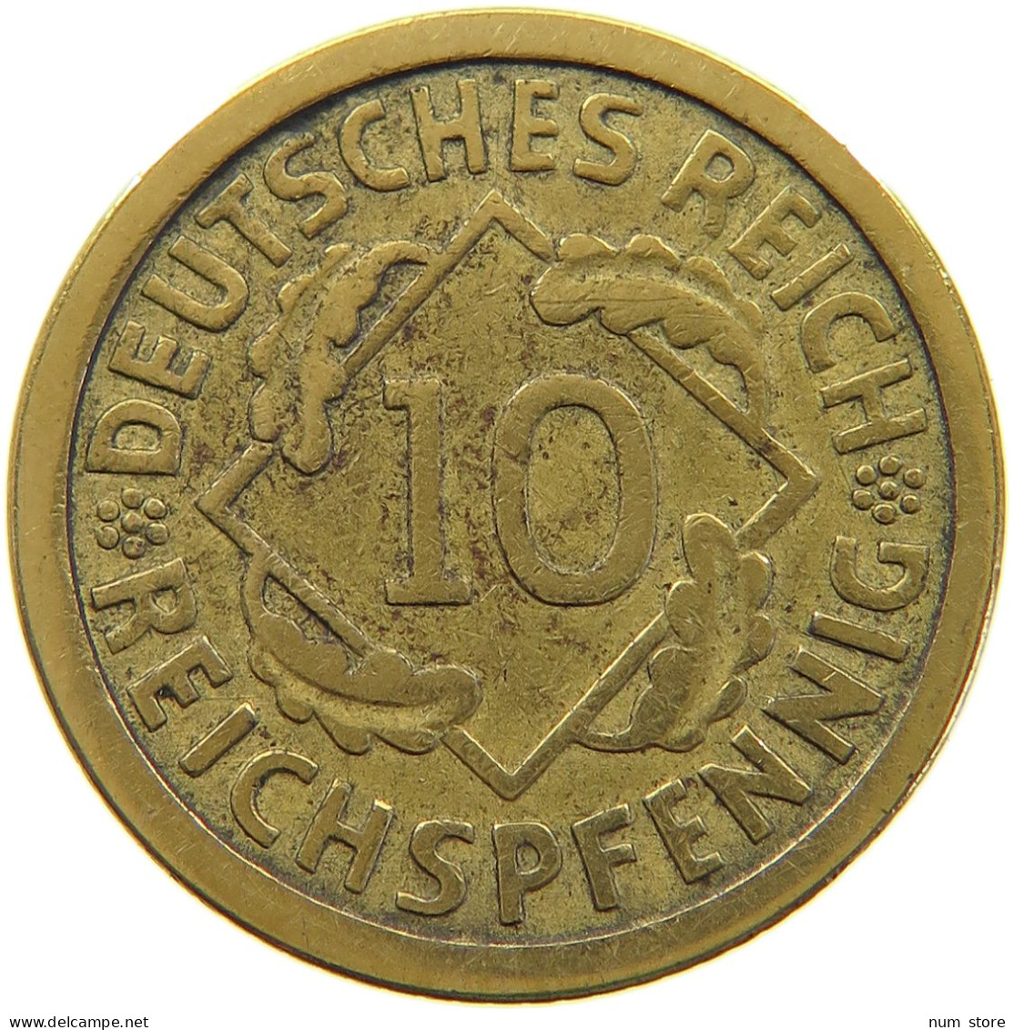 GERMANY WEIMAR 10 PFENNIG 1924 F #a074 0261 - 10 Rentenpfennig & 10 Reichspfennig