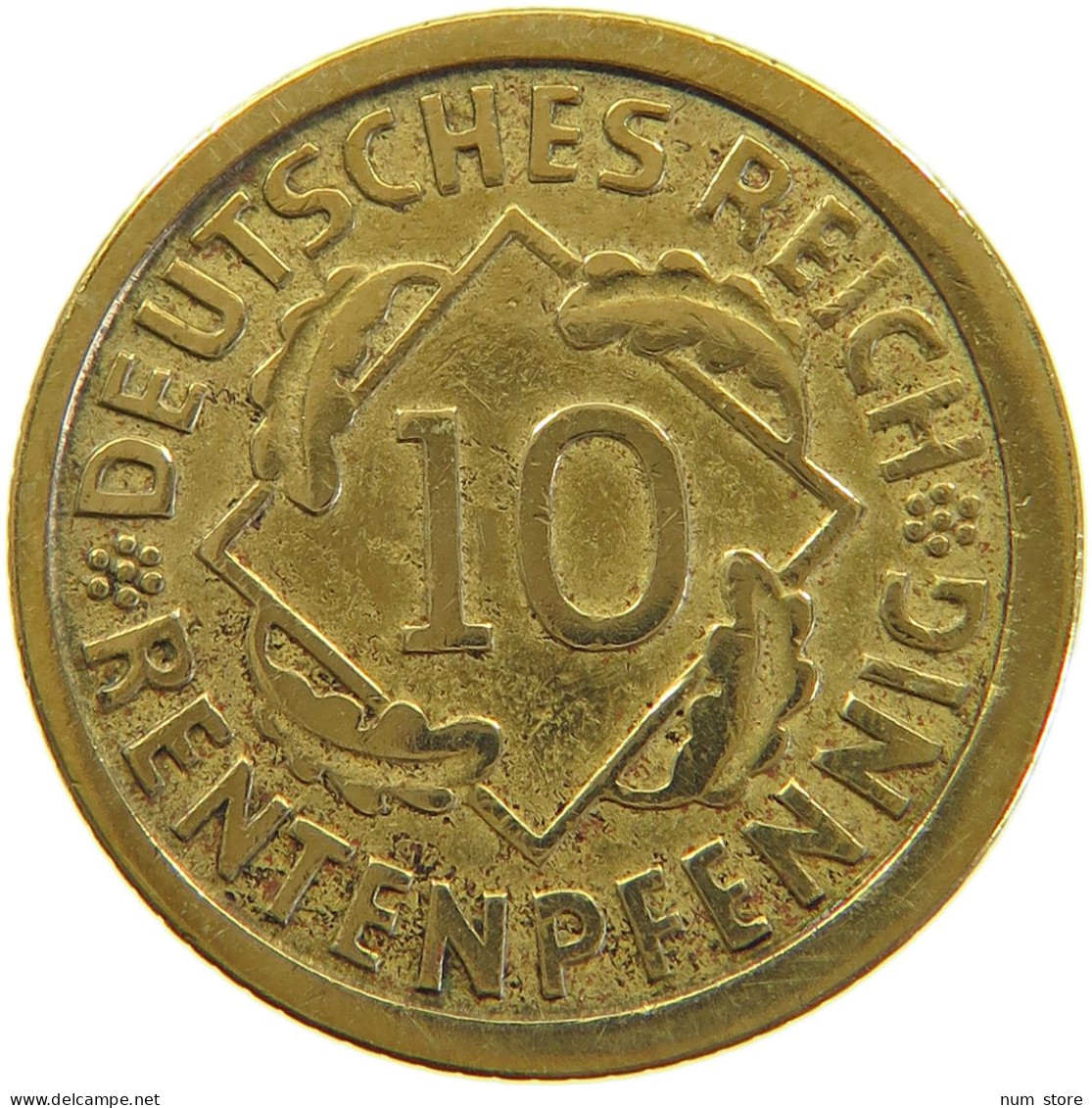 GERMANY WEIMAR 10 PFENNIG 1924 F #a064 1069 - 10 Rentenpfennig & 10 Reichspfennig