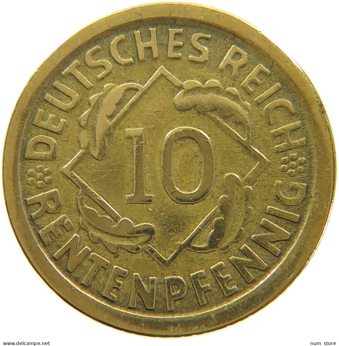 GERMANY WEIMAR 10 PFENNIG 1924 E #a074 0283 - 10 Rentenpfennig & 10 Reichspfennig