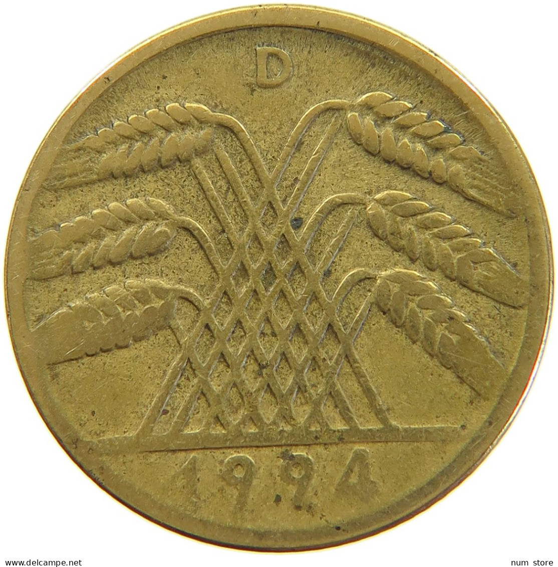 GERMANY WEIMAR 10 PFENNIG 1924 D #a064 1097 - 10 Rentenpfennig & 10 Reichspfennig
