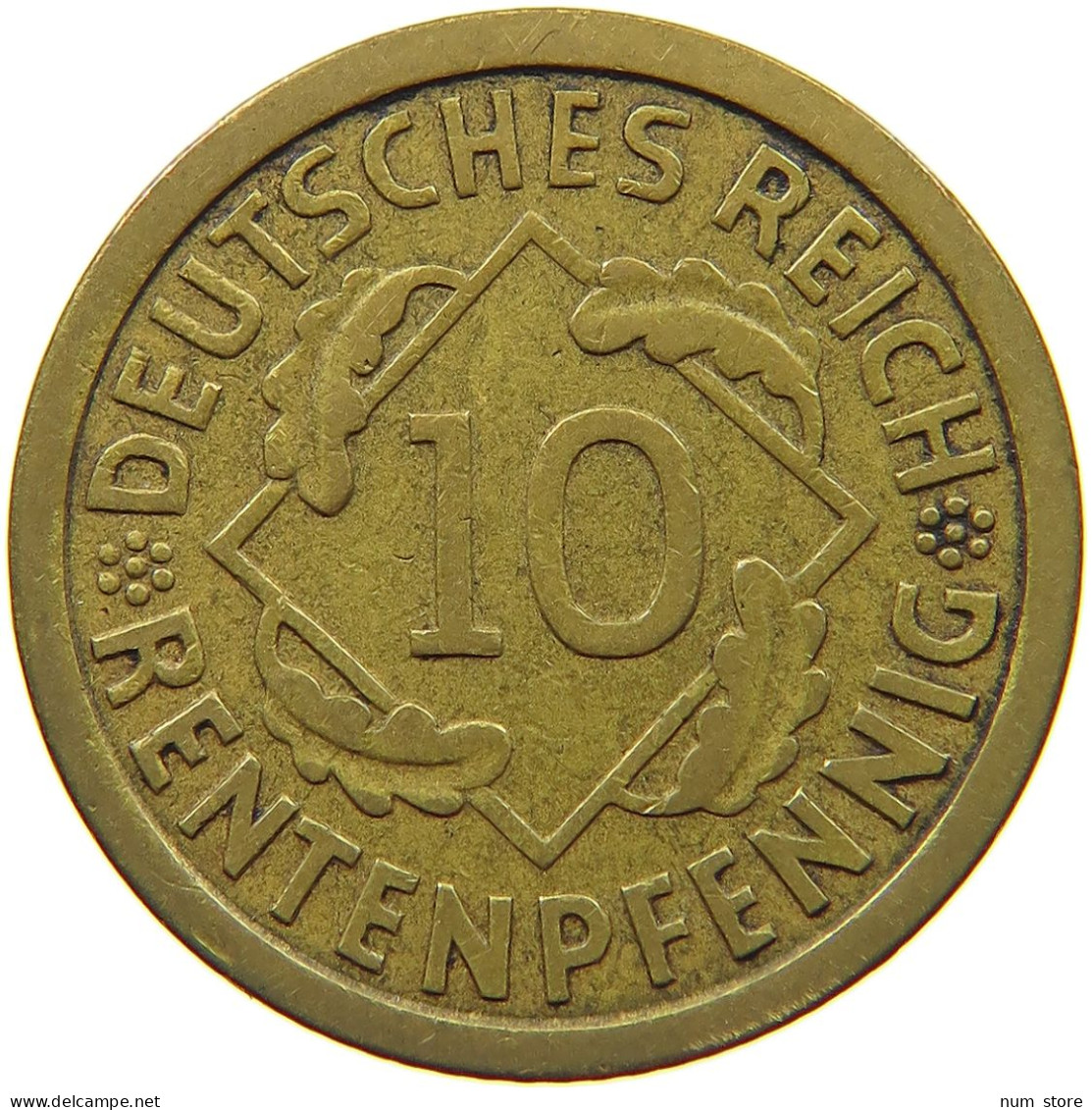 GERMANY WEIMAR 10 PFENNIG 1924 A RENTEN #s068 0001 - 10 Rentenpfennig & 10 Reichspfennig