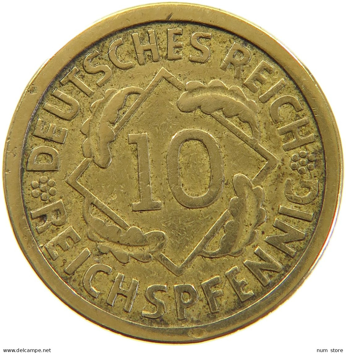 GERMANY WEIMAR 10 PFENNIG 1924 A #a065 0037 - 10 Rentenpfennig & 10 Reichspfennig