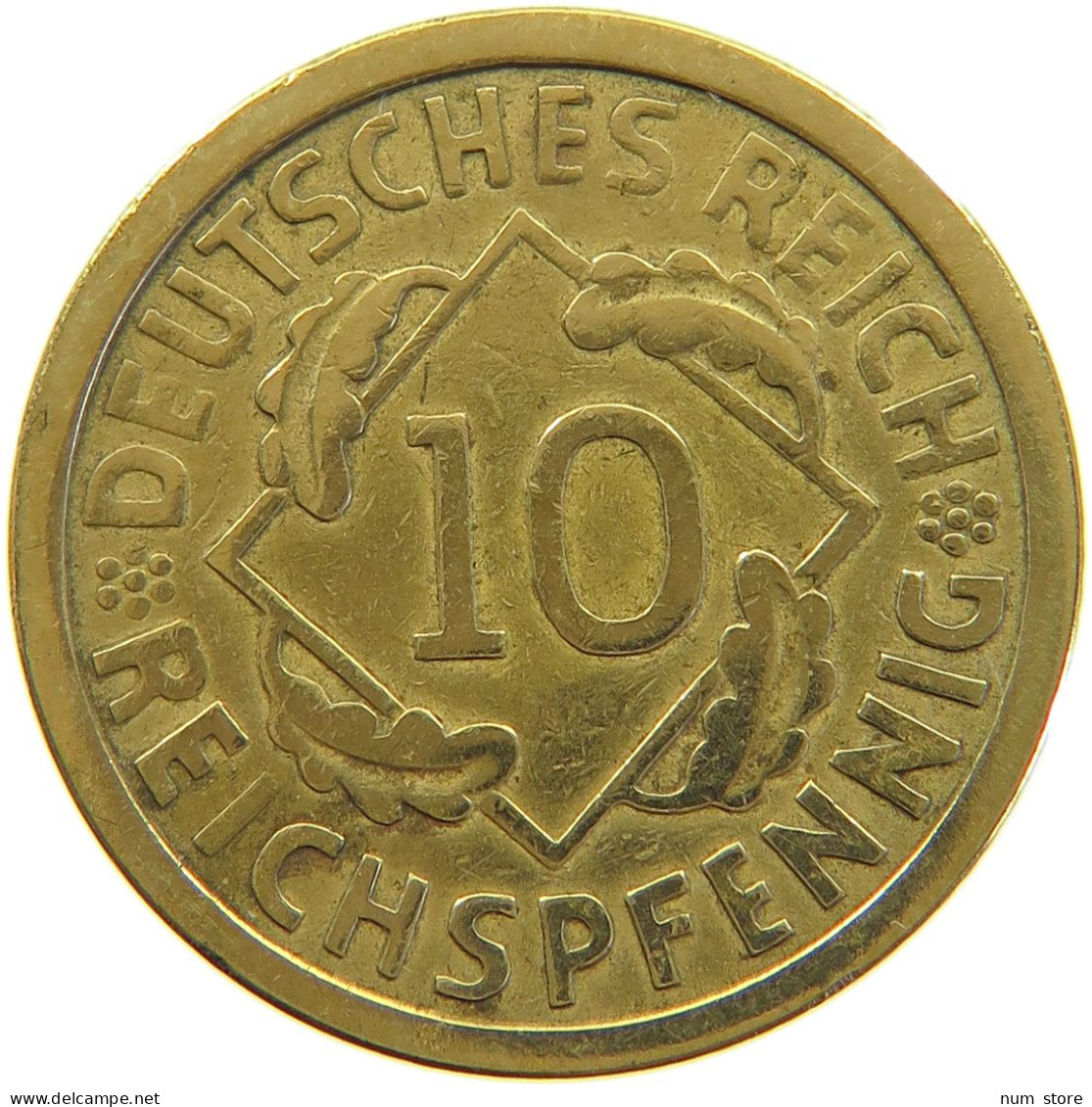 GERMANY WEIMAR 10 PFENNIG 1924 A #a064 1125 - 10 Rentenpfennig & 10 Reichspfennig