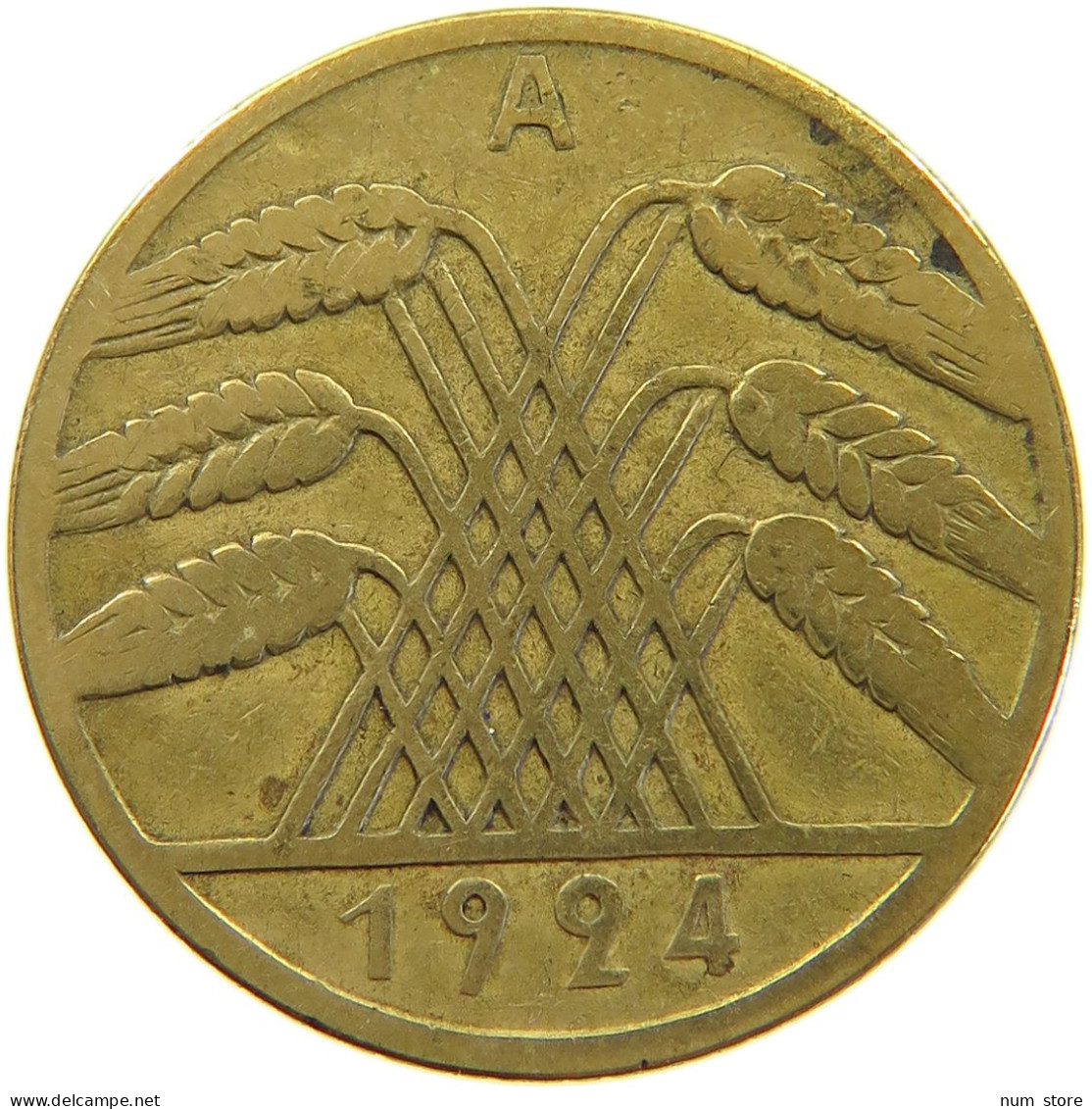 GERMANY WEIMAR 10 PFENNIG 1924 A #a064 1125 - 10 Rentenpfennig & 10 Reichspfennig