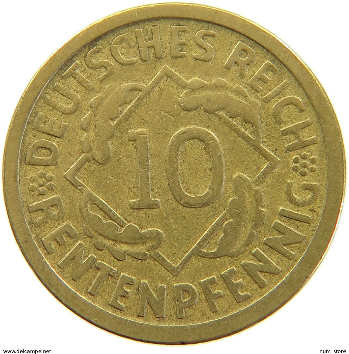 GERMANY WEIMAR 10 PFENNIG 1924 A #a064 1045 - 10 Rentenpfennig & 10 Reichspfennig