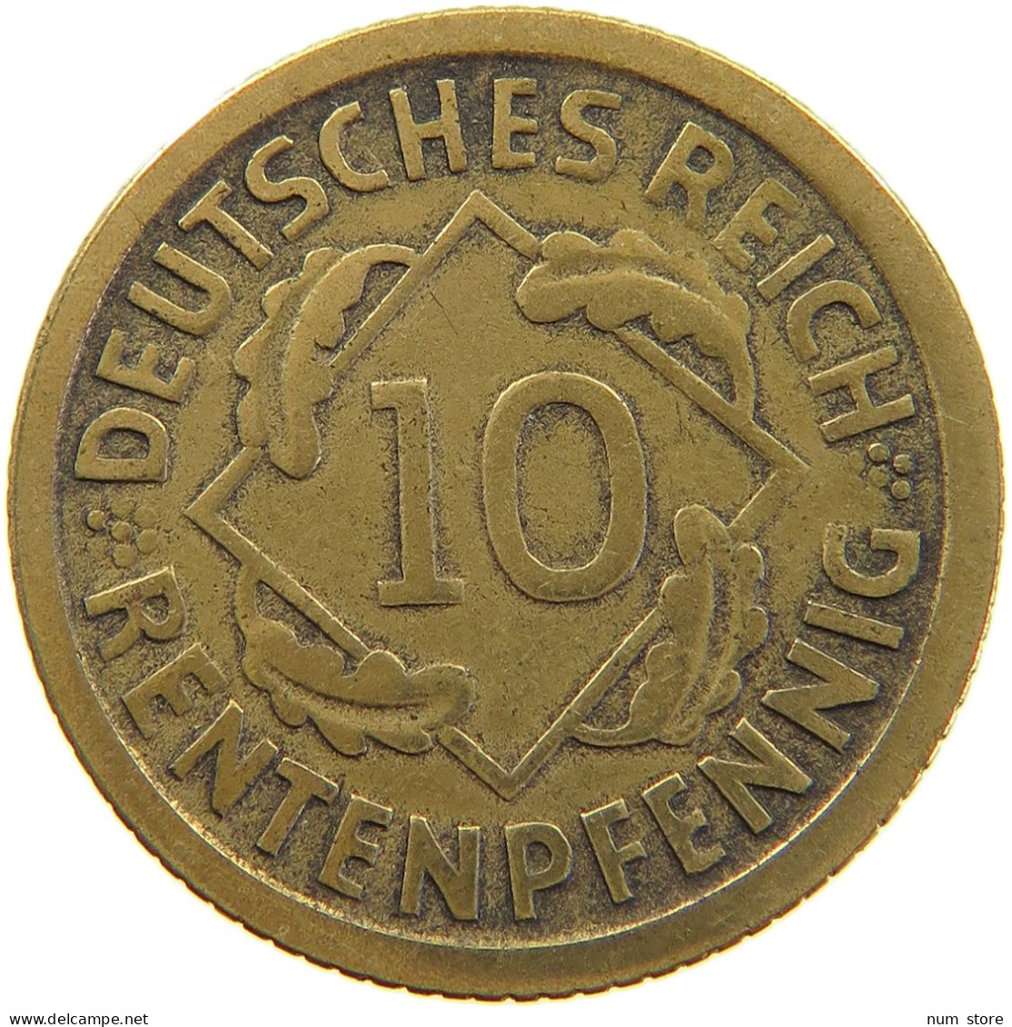 GERMANY WEIMAR 10 PFENNIG 1923 D #a065 0007 - 10 Rentenpfennig & 10 Reichspfennig