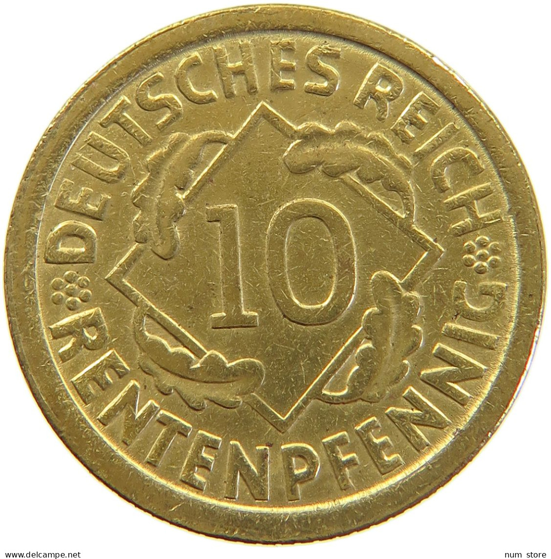 GERMANY WEIMAR 10 PFENNIG 1924 A #a064 1043 - 10 Rentenpfennig & 10 Reichspfennig