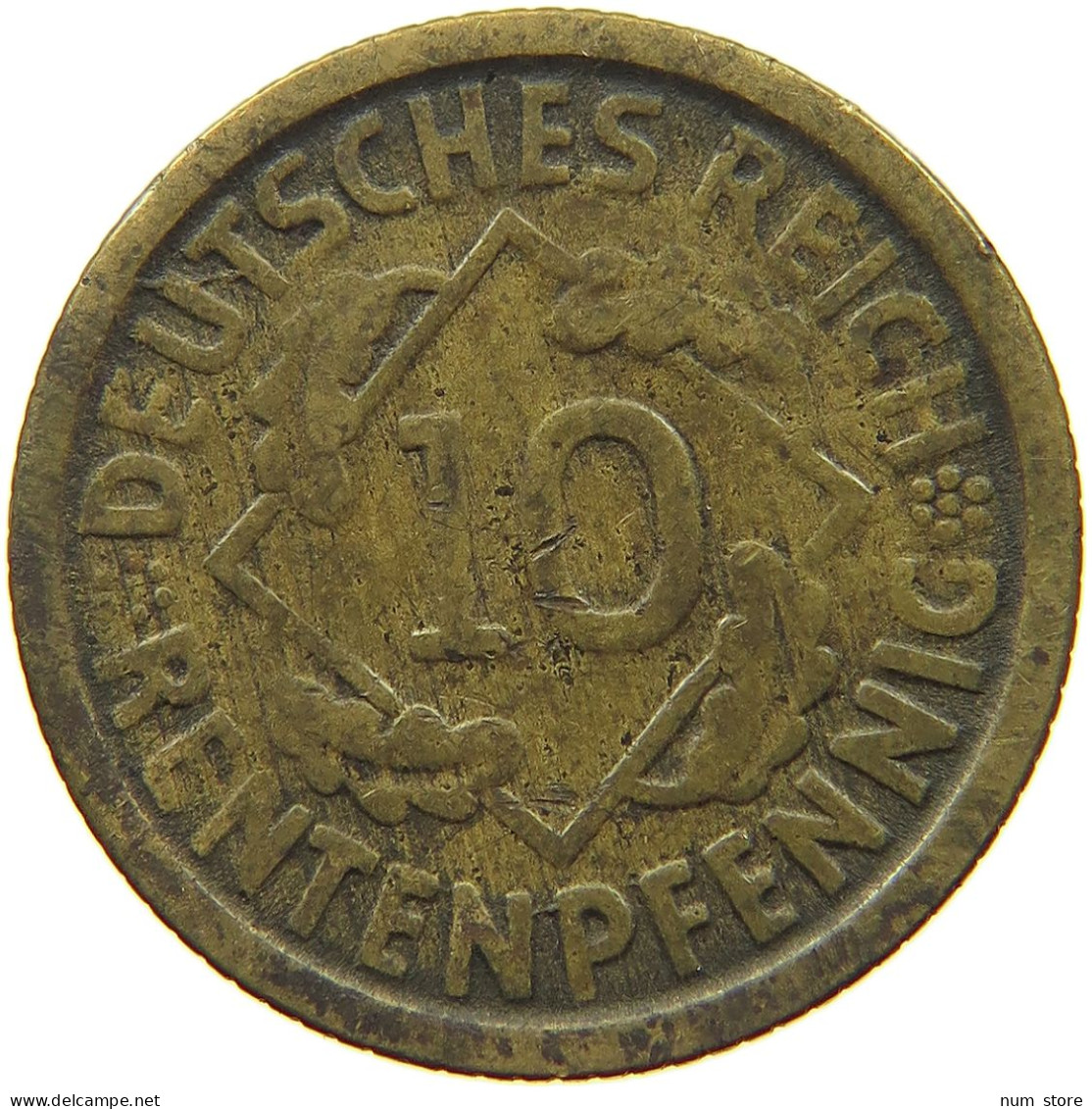 GERMANY WEIMAR 10 PFENNIG 1923 D #s068 0043 - 10 Rentenpfennig & 10 Reichspfennig