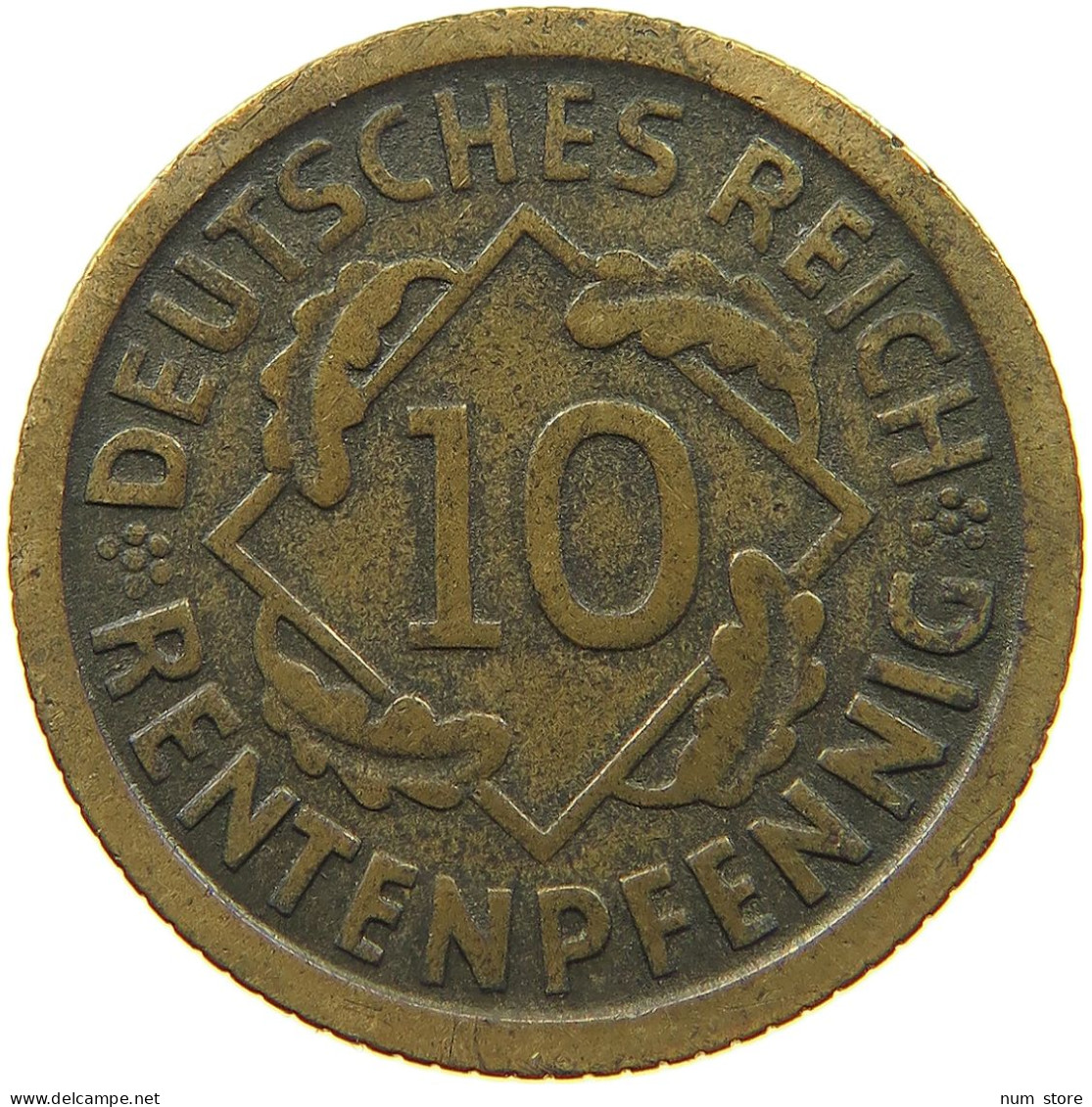 GERMANY WEIMAR 10 PFENNIG 1923 D RENTEN #c075 0565 - 10 Rentenpfennig & 10 Reichspfennig