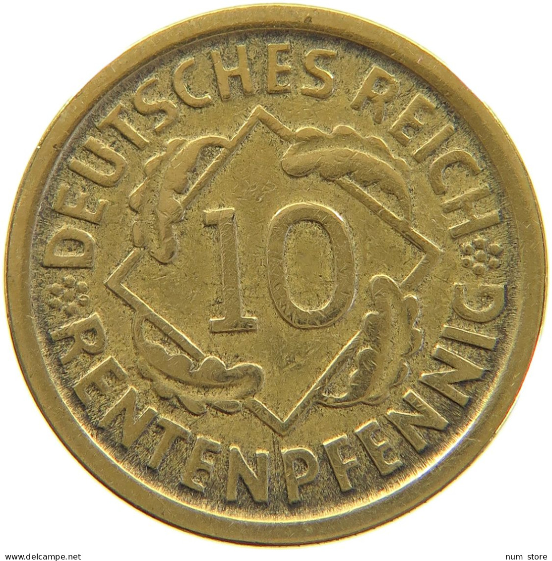 GERMANY WEIMAR 10 PFENNIG 1923 D #a065 0043 - 10 Rentenpfennig & 10 Reichspfennig