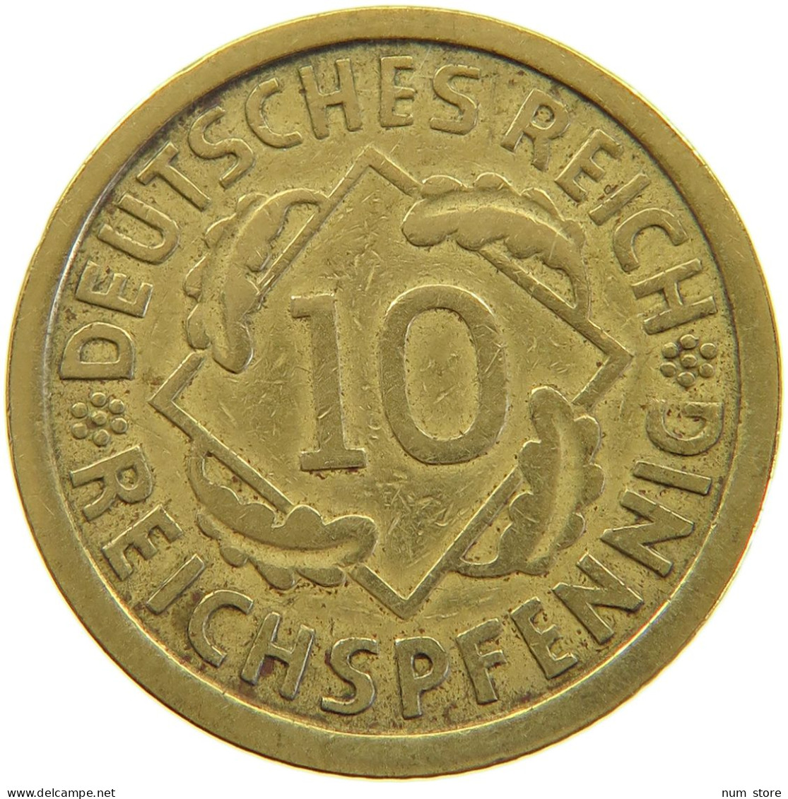 GERMANY WEIMAR 10 PFENNIG 1924 A #a064 1091 - 10 Rentenpfennig & 10 Reichspfennig