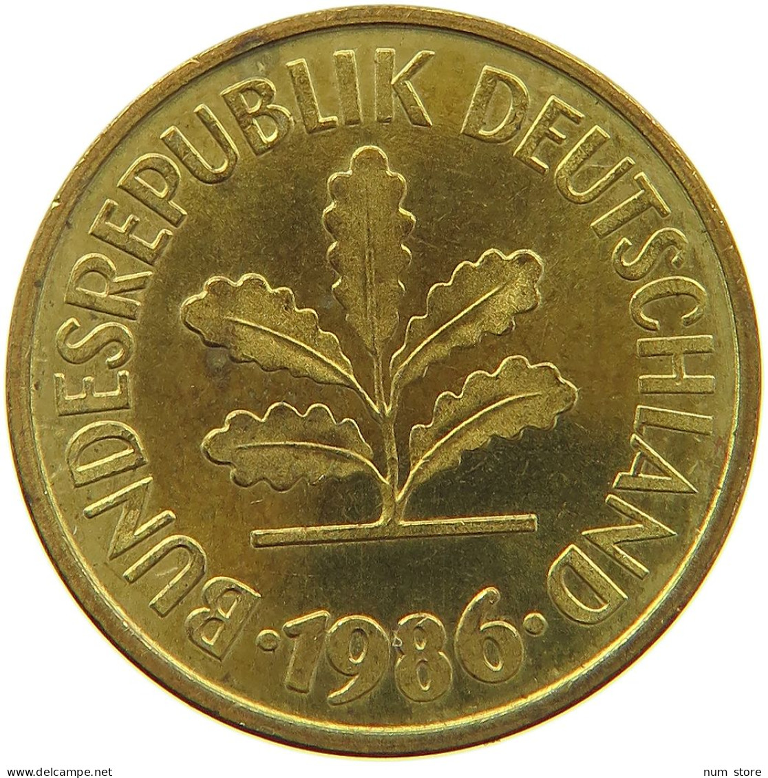 GERMANY WEST 5 PFENNIG 1986 F #a073 0993 - 5 Pfennig
