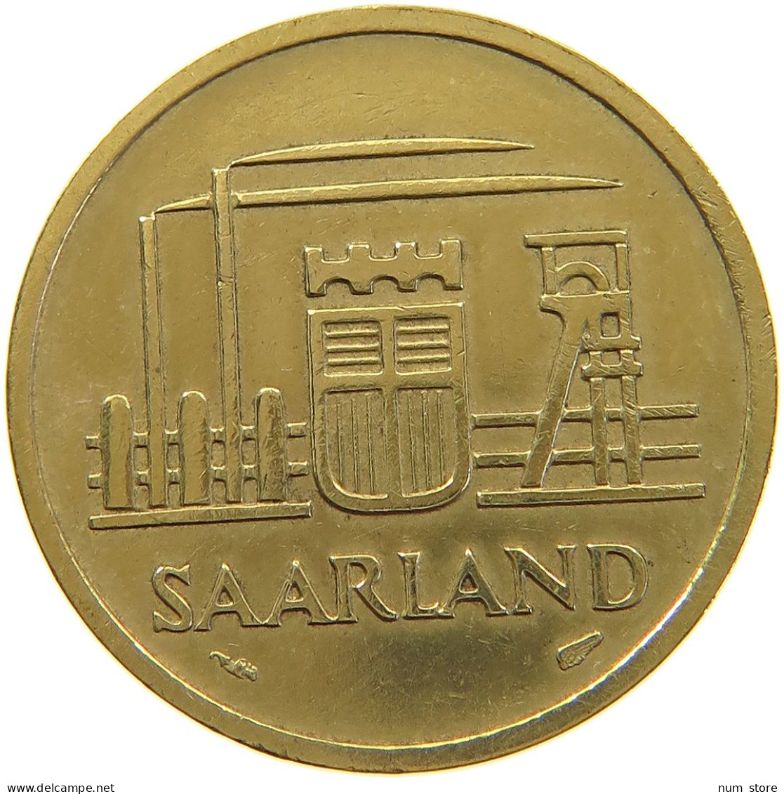 GERMANY WEST 20 FRANKEN 1954 SAARLAND #a047 0261 - 20 Francos