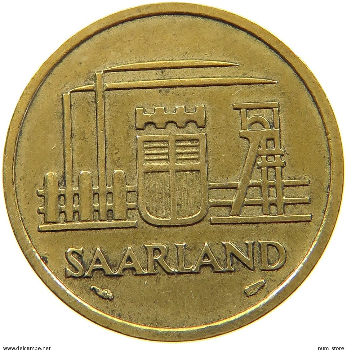 GERMANY WEST 20 FRANKEN 1954 SAARLAND #a019 0701 - 20 Franken