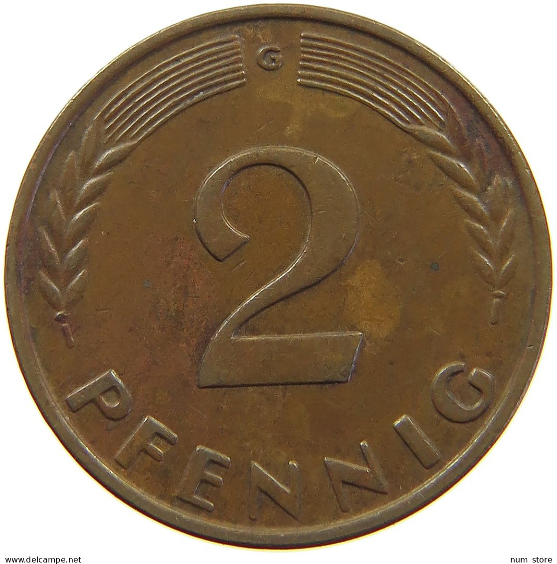 GERMANY WEST 2 PFENNIG 1950 G #a063 0323 - 2 Pfennig