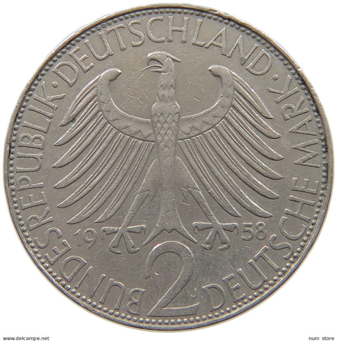 GERMANY WEST 2 MARK 1958 J #s056 0079 - 2 Mark