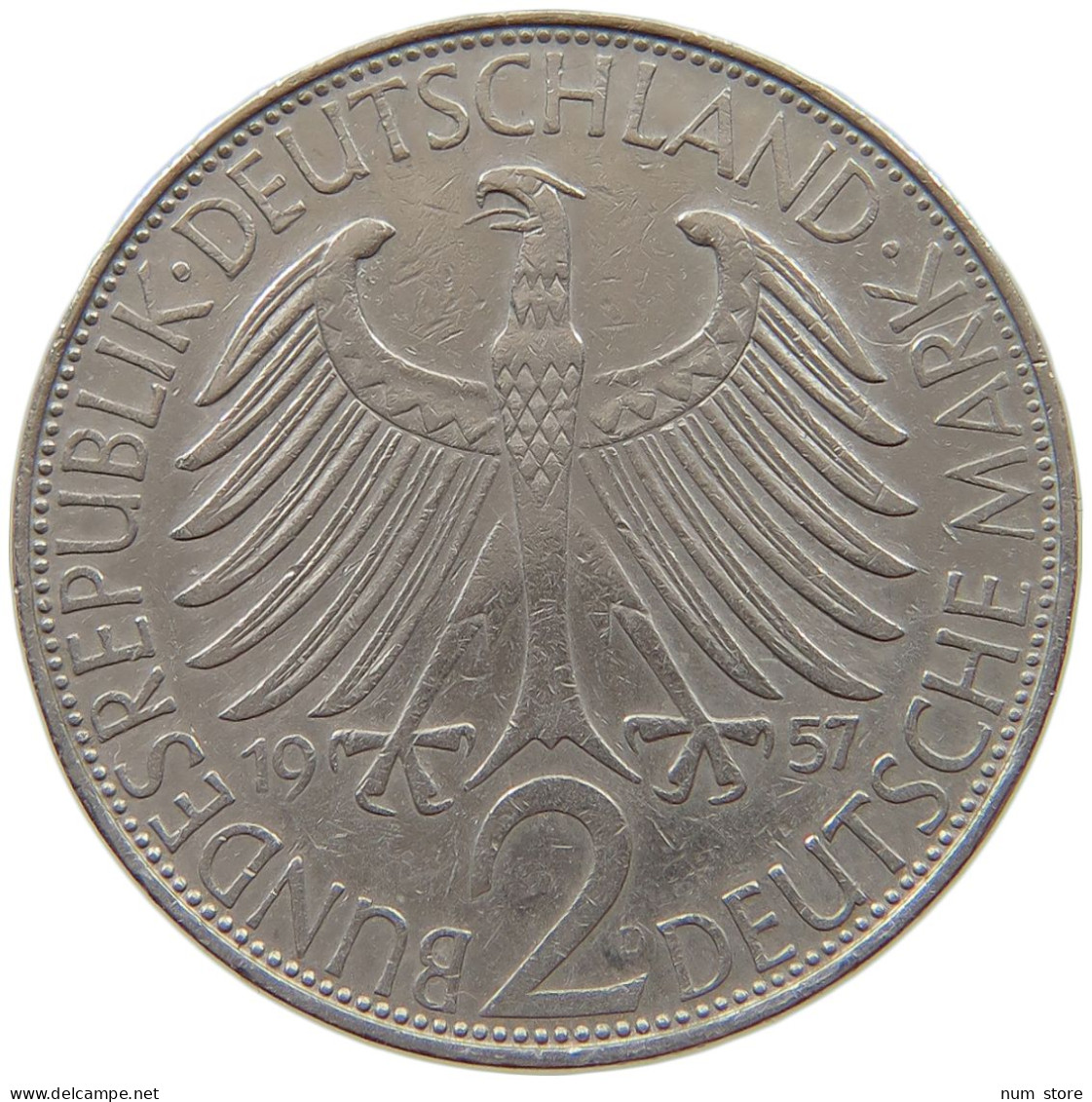 GERMANY WEST 2 MARK 1957 D #a043 0183 - 2 Mark