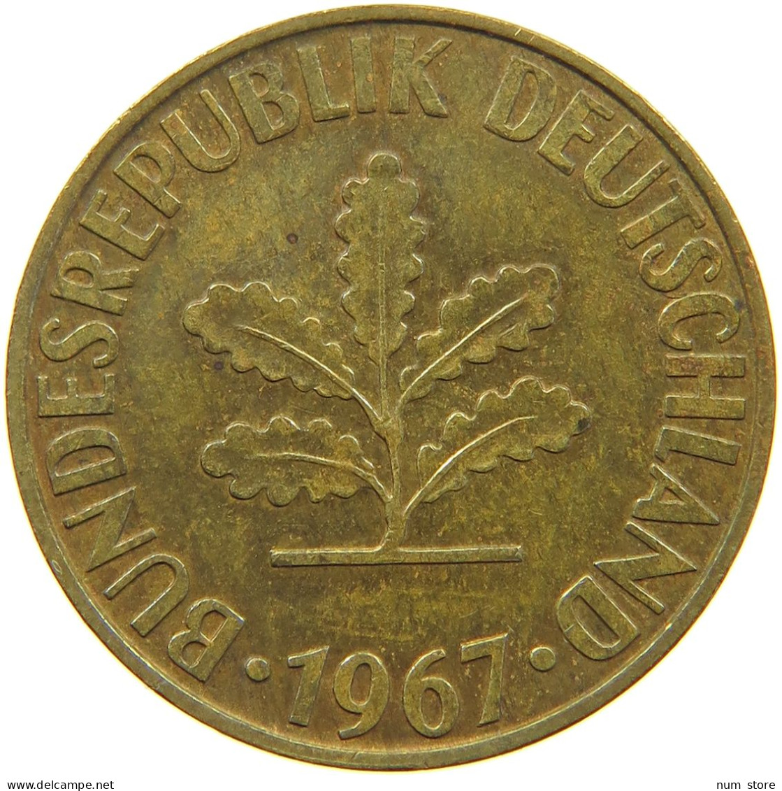 GERMANY WEST 10 PFENNIG 1967 G #a074 0255 - 10 Pfennig